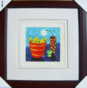 Kunstdruck - 
                            	Tisch mit einen Eimer Birnen und eine Blume in Vase - H/B 45cm/45cm