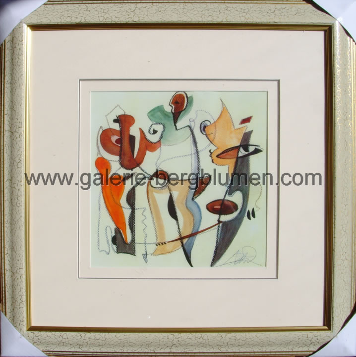 Kunstdruck - 
                                Moderne Kunst Nr. 4, Bild in Pastellfarben - H/B 45cm/45cm