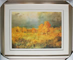 Kunstdruck - 
                            	Herbstliche Landschaft mit Bäumen und Sträucher - H/B 46,5cm/56cm
