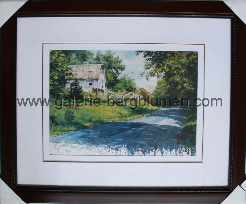 Kunstdruck - 
                                Kleine Brauernkotte am sommerlichen Waldesrand - H/B 46,5cm/56cm
