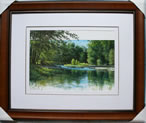 Kunstdruck - 
                            	Sommerliche Waldlandschaft mit See - H/B 48cm/58cm