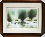 Kunstdruck - 
                            	Winterliche Flusslandschaft Nr. 2 - H/B 48cm/58cm