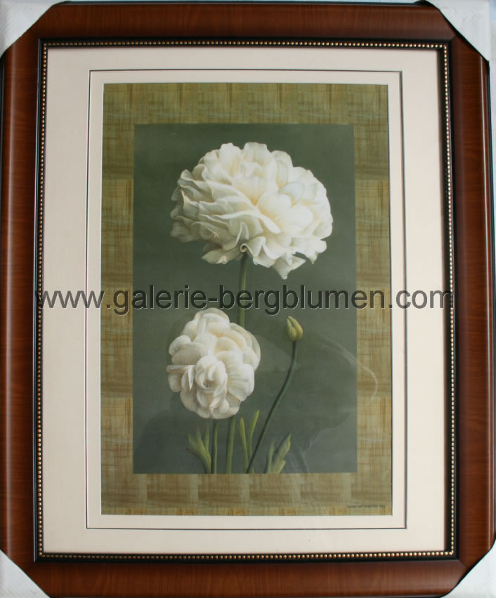 Kunstdruck - 
                                Weise Pfingstrose, Bild in Pastellfarben - H/B 58cm/48cm