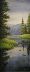 Gemälde - Waldsee in Somer - H/B 70cm/30cm