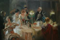 Gemälde - Abendgesellschaft - H/B 65cm/95cm
