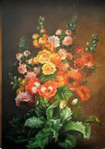 Gemälde - Garten Blumenstrauß - H/B 90cm/60cm