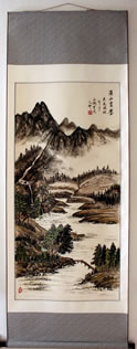 Chinesische Tuschemalerei - 
                            	Rollbild Pfingstrosen Nr. 1 - H/B ##cm/##cm